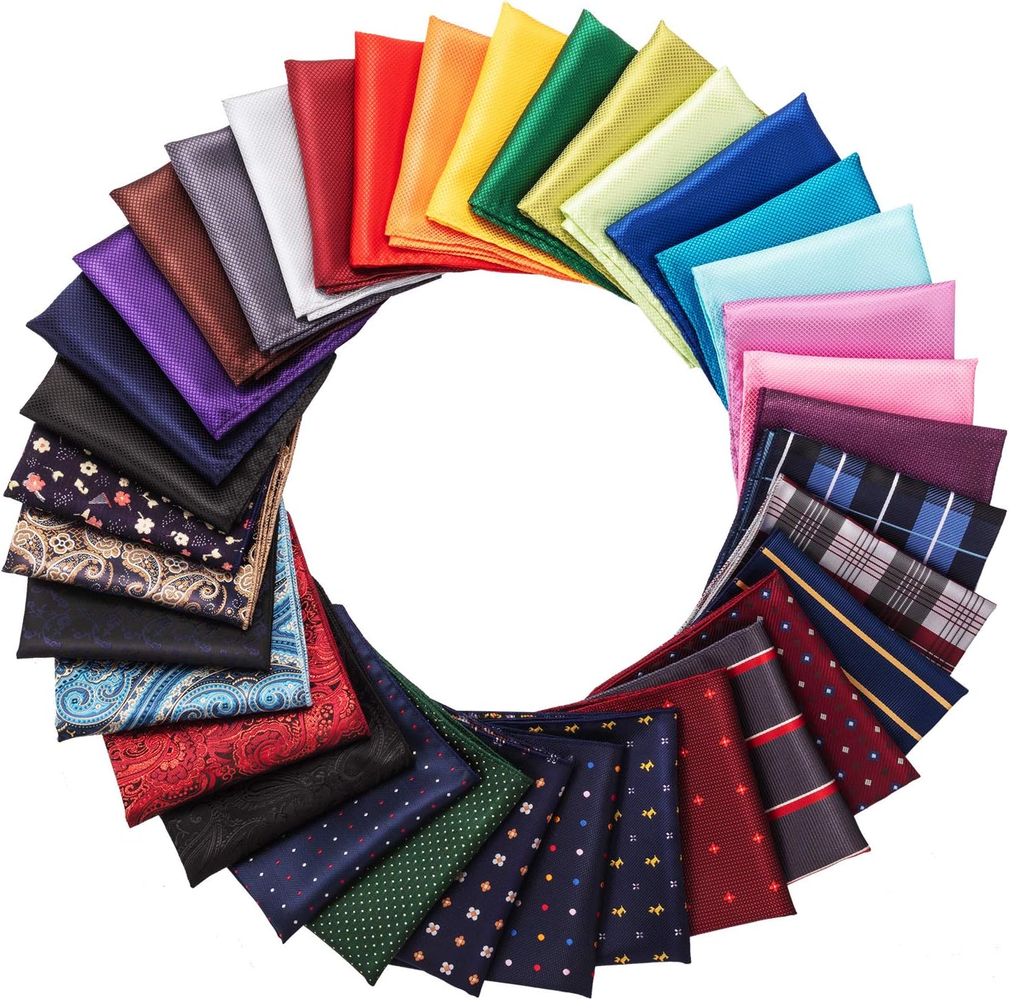 SATINIOR Men Pocket Square Handkerchief Suit Pocket Square for Men Soft Hankies for Party Wedding, 8.3 x 8.3 Inch - Image 2