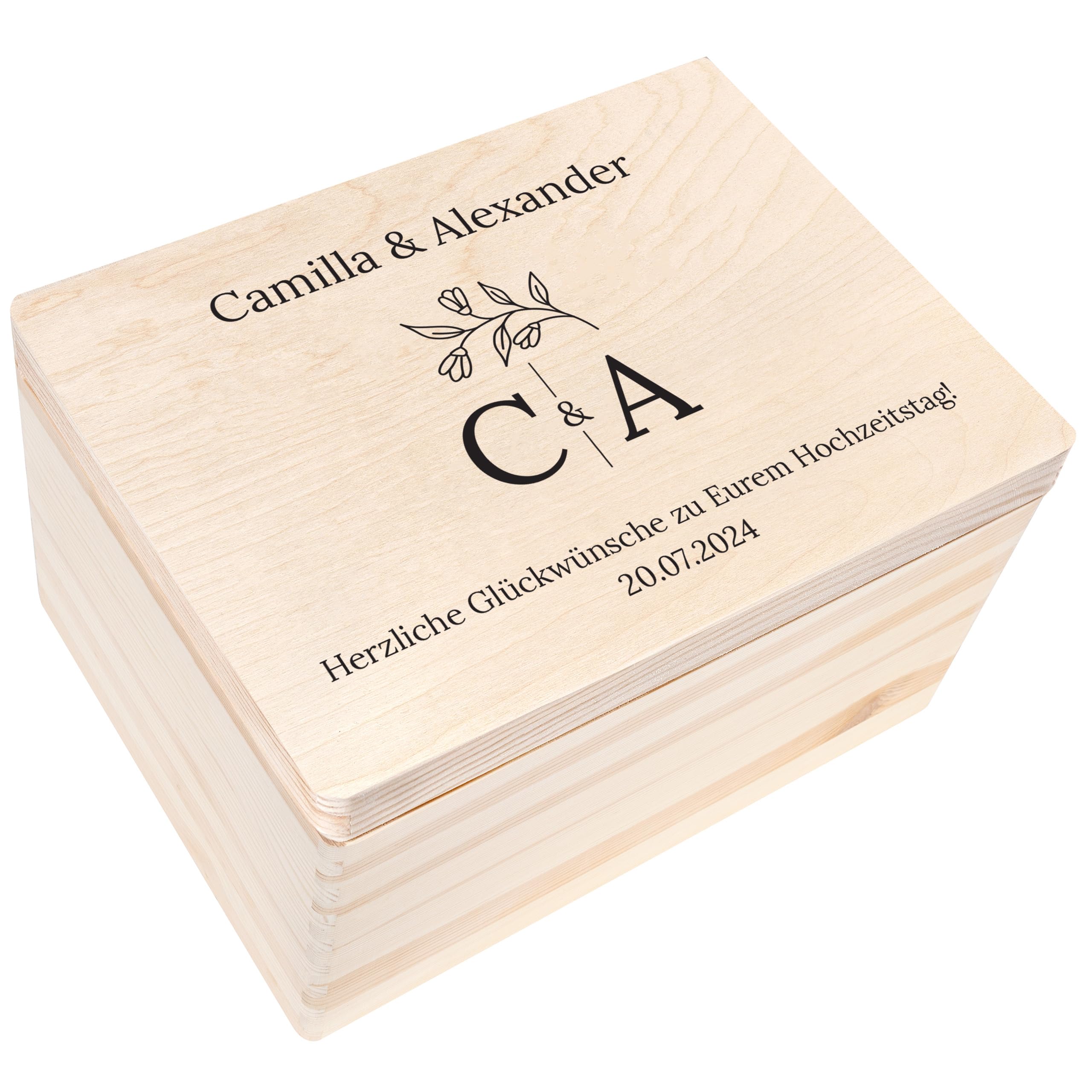 Creative Deco Personalized Weddding Gift | Any Text Gifts for Bride and Groom | Unique Wish Custom Gift Box Also for Anniversaries | Customized Wooden Storage Box | Keepsake/Decoration