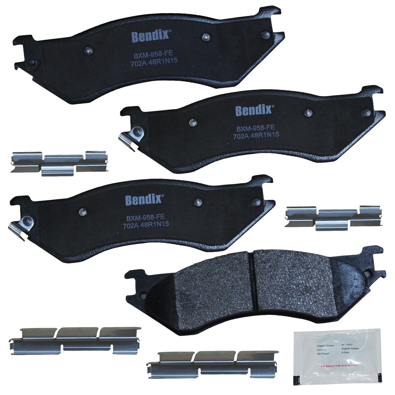 Bendix Priority1 CFM702A Semi-Metallic Rear Brake Pads for Dodge Ram 1500 2008-2006, Ram 2500 2008-2001, Ram 3500 2008-2001, Ram 4000 2002, Ram 4000 2008-2005