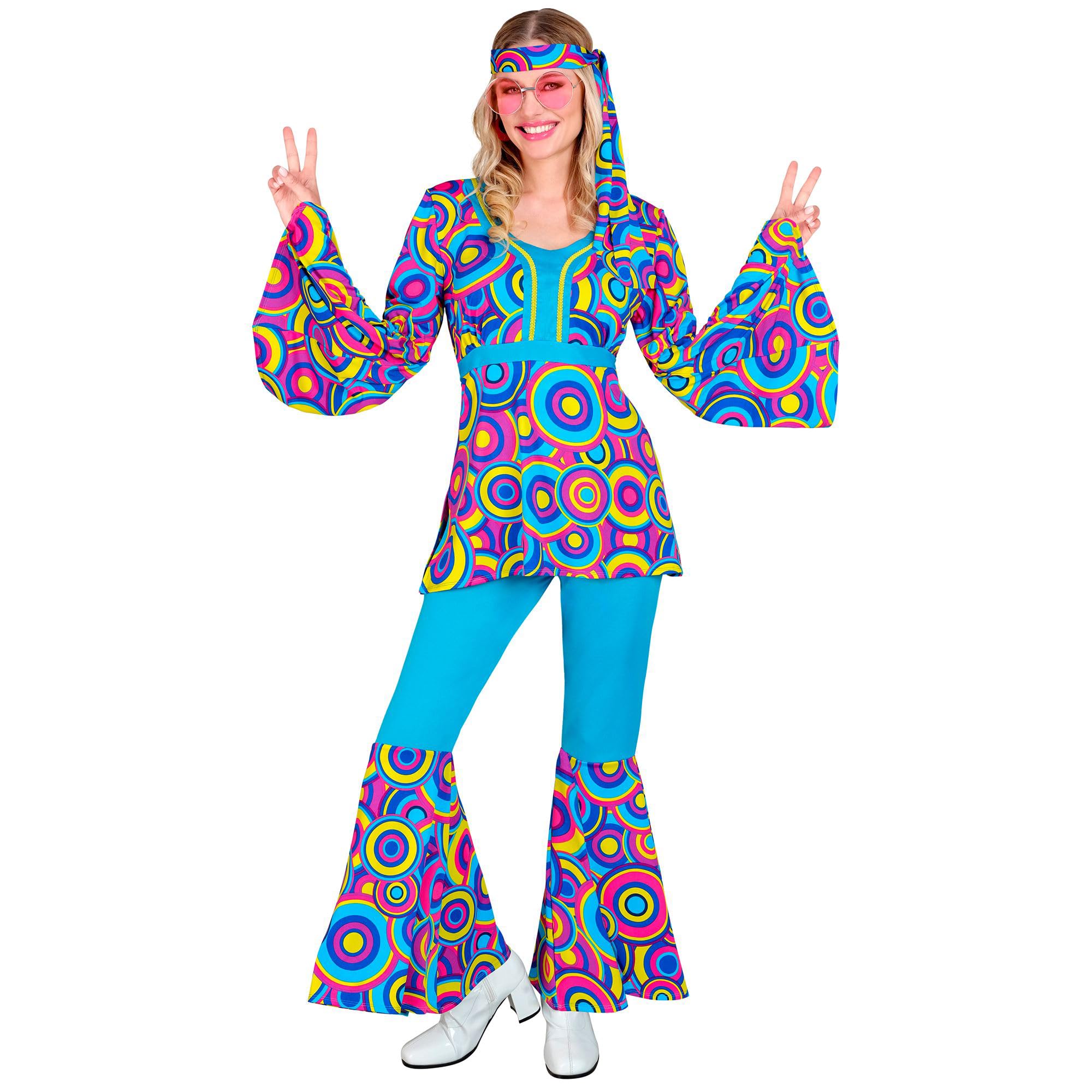 WIDMANN - Costume 70s Groovy Style, Reggae, Hippie, Flower Power, Disco Fever, Schlagermove