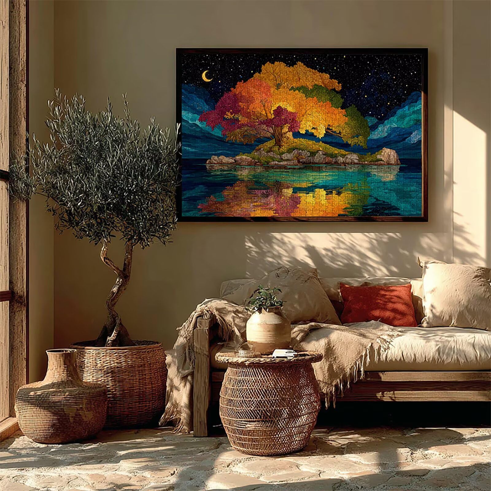 Puzzle 6000 elementów dla dorosłych drzewo, drewniane puzzle, 178 x 104 cm, części ściśle do siebie pasują, dla mężczyzn, kobiet, starszych seniorów, relaks i odstresowanie, prezenty, dekoracja