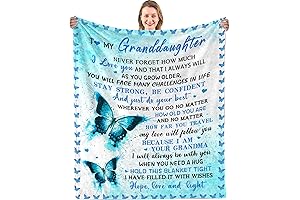 To My Granddaughter Gifts from Grandma Throw Blanket, Granddaughter Butterfly Flannel Soft...