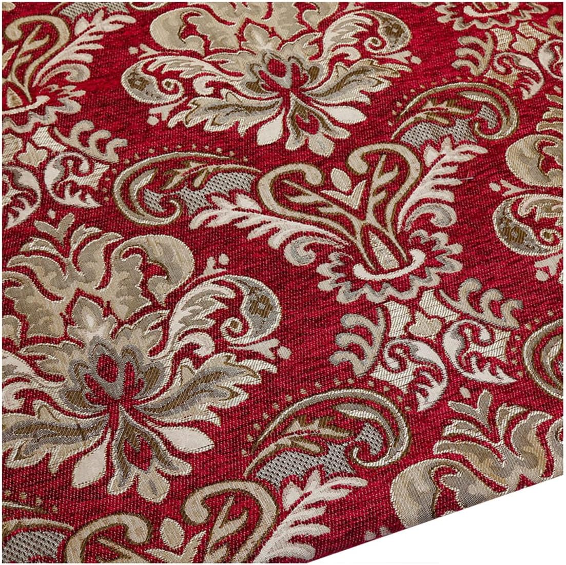 NAKAN Chenille Velvet Upholstery Fabric by The Meter Vintage Floral Pattern 145x100cm 57''x39'' for Sofa, Chair Seat Cover, DIY Crafts, Curtains Drapery, Cushion(Color:Brown)