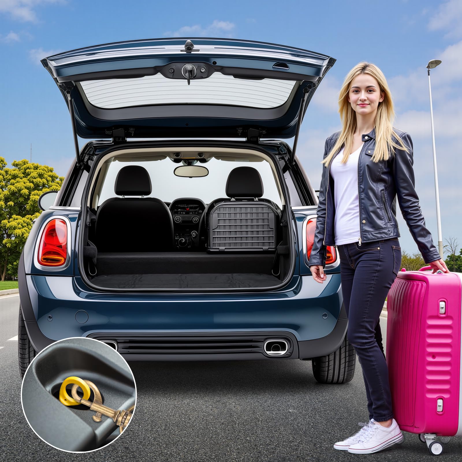 Zocipro Funda para Maletero de Coche para Perros, Funda Universal Plegable para Maletero de Coche, Protectores de Parachoques Antideslizantes y Resistentes al Desgarro (96 x 64cm)