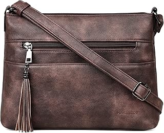 MASINTOR Crossbody Bags for Women, Lightweight Medium Crossbody Purse, Soft Leather Women's Shoulder Handbags with Tassel | Lightweight, Medium, Soft Leather, Women's, with Tassel, Lightweight