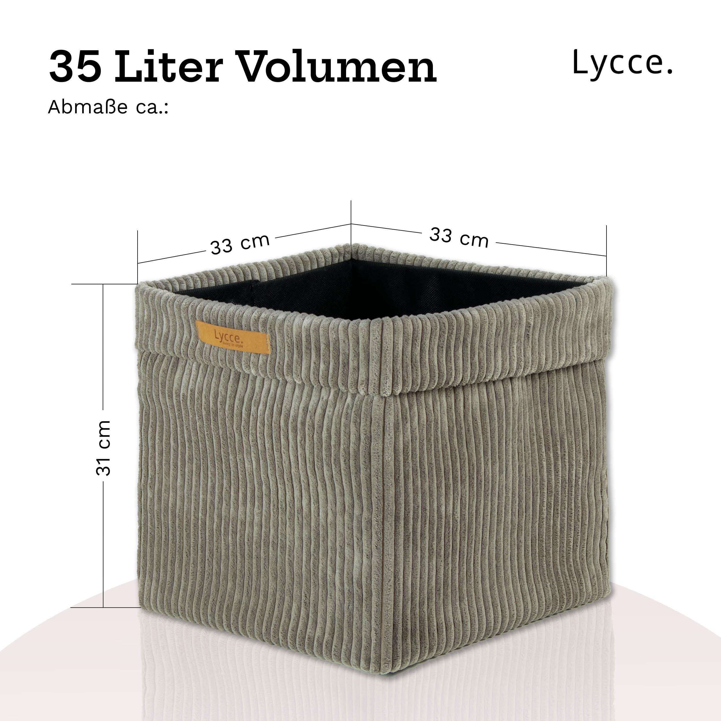 Lycce Kallax Boxen Cordstoff 4er Set, faltbar, waschbarer Cordbezug taupe
