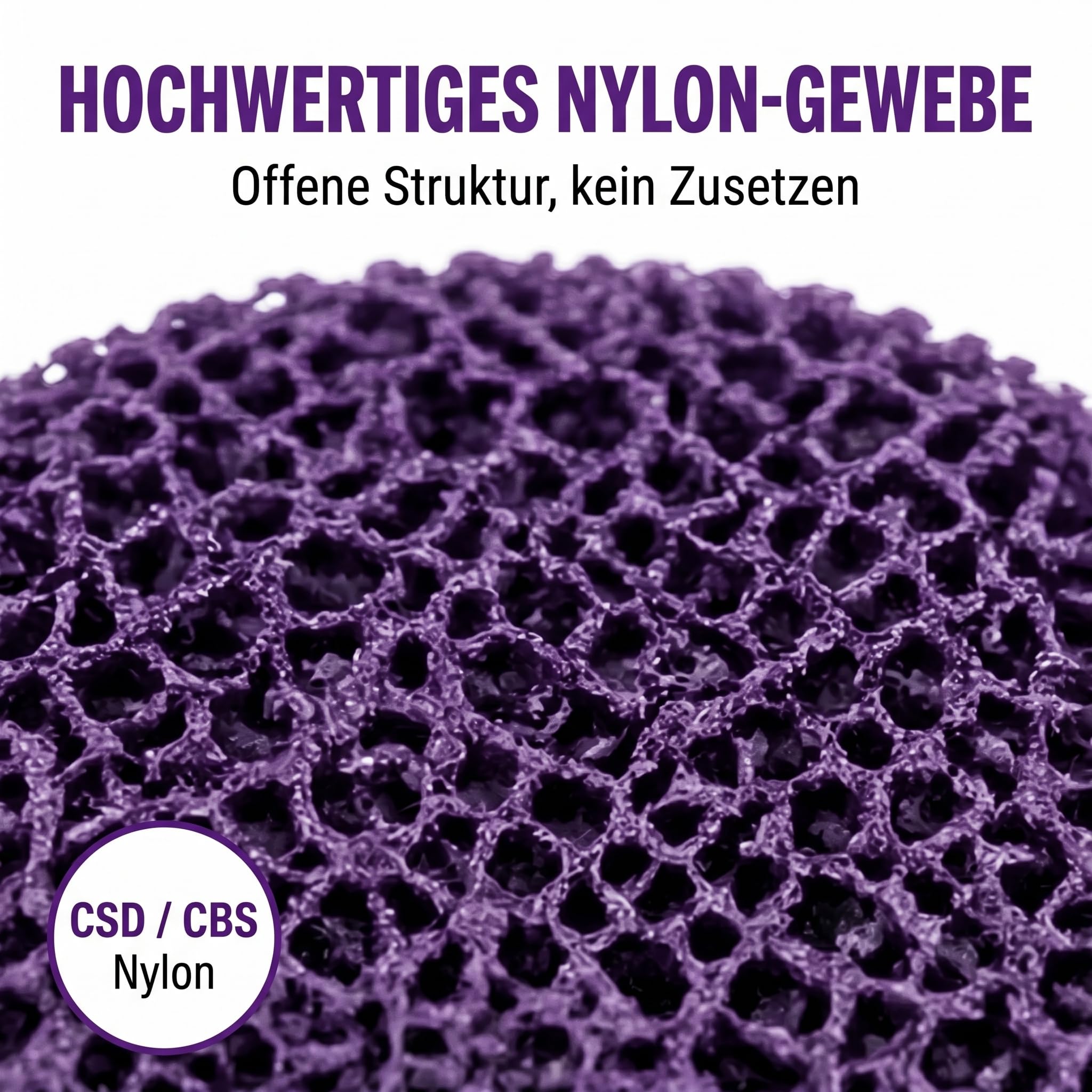 Woltersberger® 5 Stück Grob Reinigungsscheiben Ø125mm CSD Reinigungsvlies CBS Nylon Gewebescheibe Lila | purple für Winkelschleifer | Rostentferner für Flex