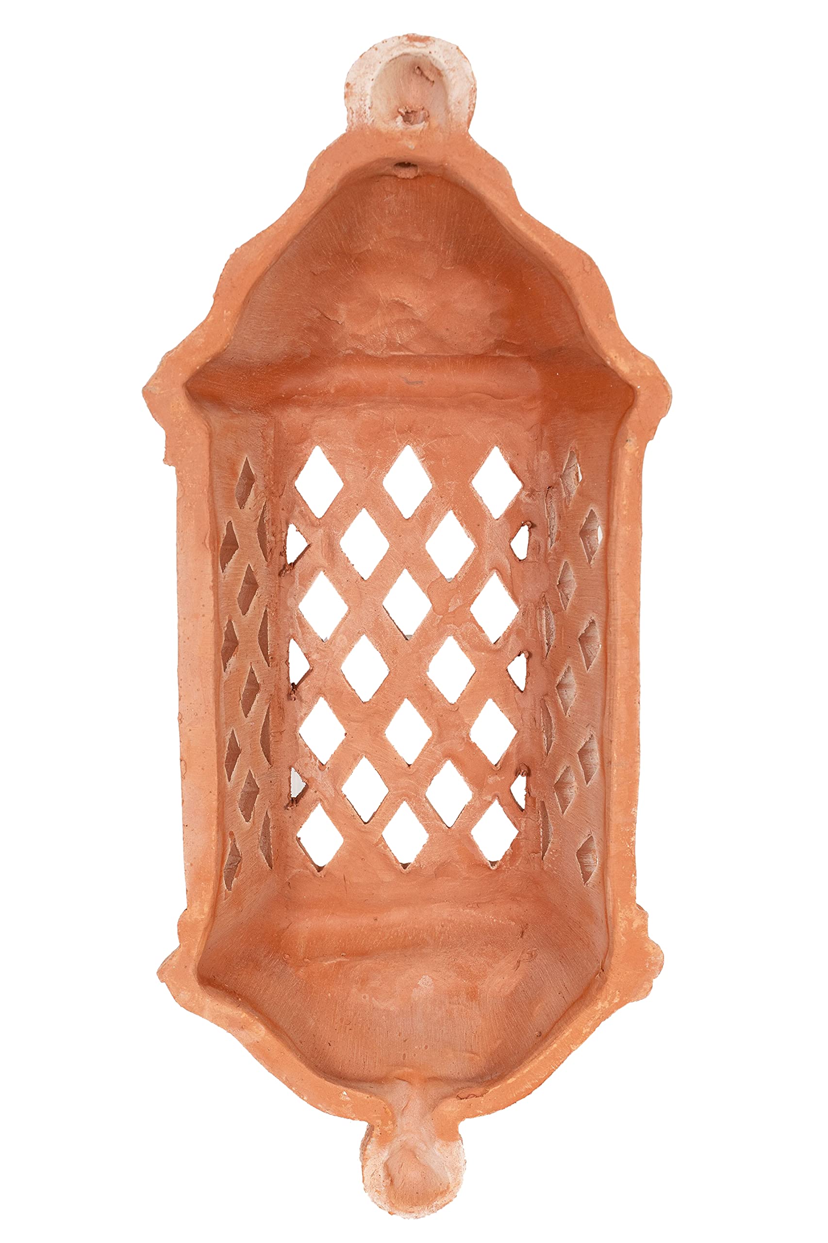 Biscottini Lanterne Exterieur Murale en Terre Cuite 21x11x49 cm | Lampe de Jardin Made in Italy | Lanterne Murale Exterieur