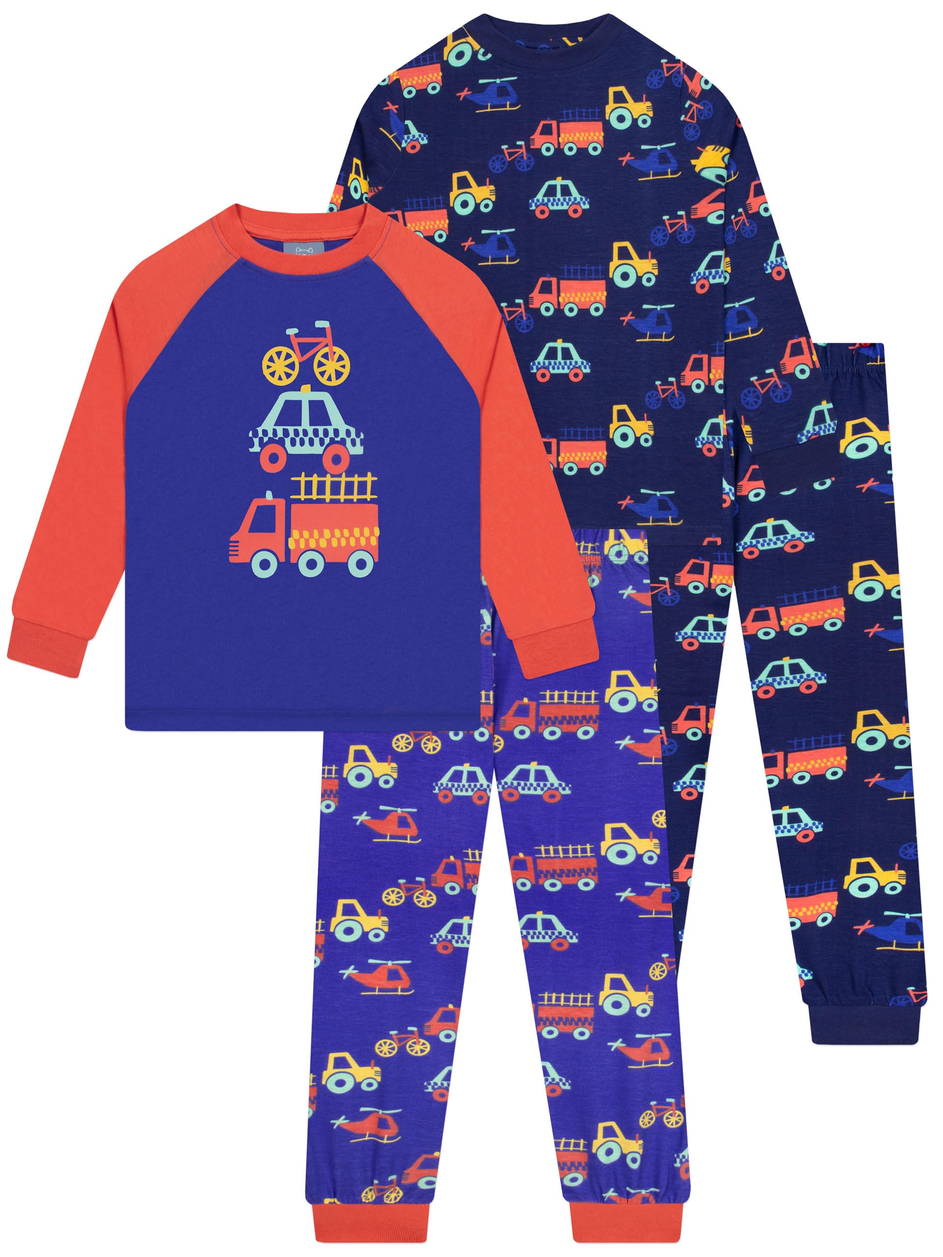 Harry Bear Pigiama Bambino, Pigiama Ragazzo Pacco da 2, Set Pigiami Ragazzo Macchine
