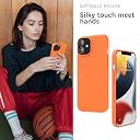 YATWIN Silicone Back Case for iPhone 12/12 Pro, Soft-Touch Phone Back Cover for Apple iPhone 12/12 Pro - Orange gallery image