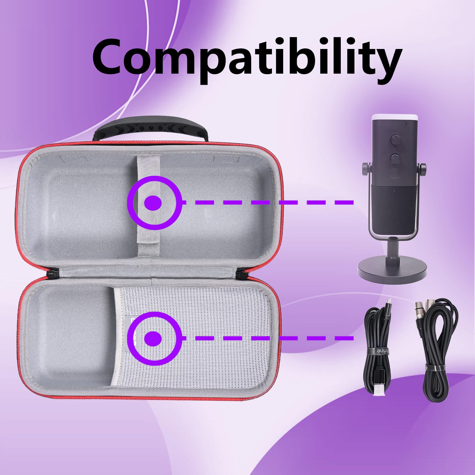 RLSOCO Tasche für Fifine XLR Gaming Mikrofon AM8 & für RØDE PodMic Dynamisches XLR/USB Sprechermikrofon (Nur Tasche)