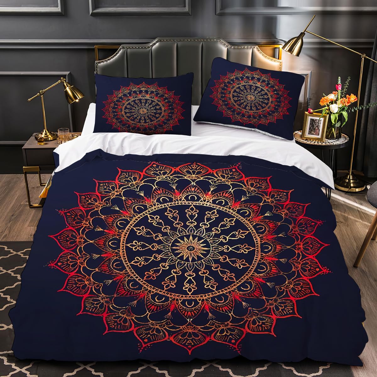 Housse de couette zippée finie la couette qui glisse parure mandala
