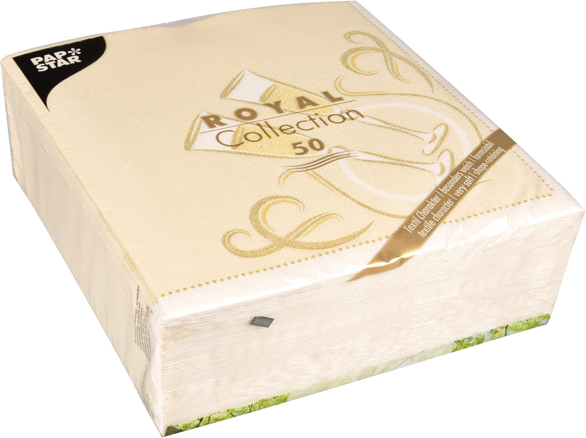 Serviettes Airlaid, Aspect Tissu, 40 X 40 Cm, Lot De 50, Noces D Or Aspect Tissu Haut De Gamme Serviettes De Mariage Decoration Anniversaire Couleur Or Blanc