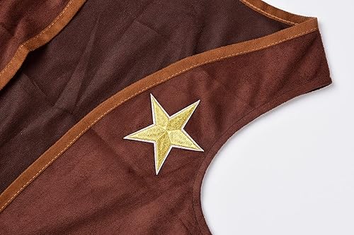 Miniatura 5 de ReliBeauty Disfraz de vaquero para niños, disfraz de cosplay para niños, fiesta de cumpleaños, Navidad, Halloween, regalo para niños, 5 juegos, rojo