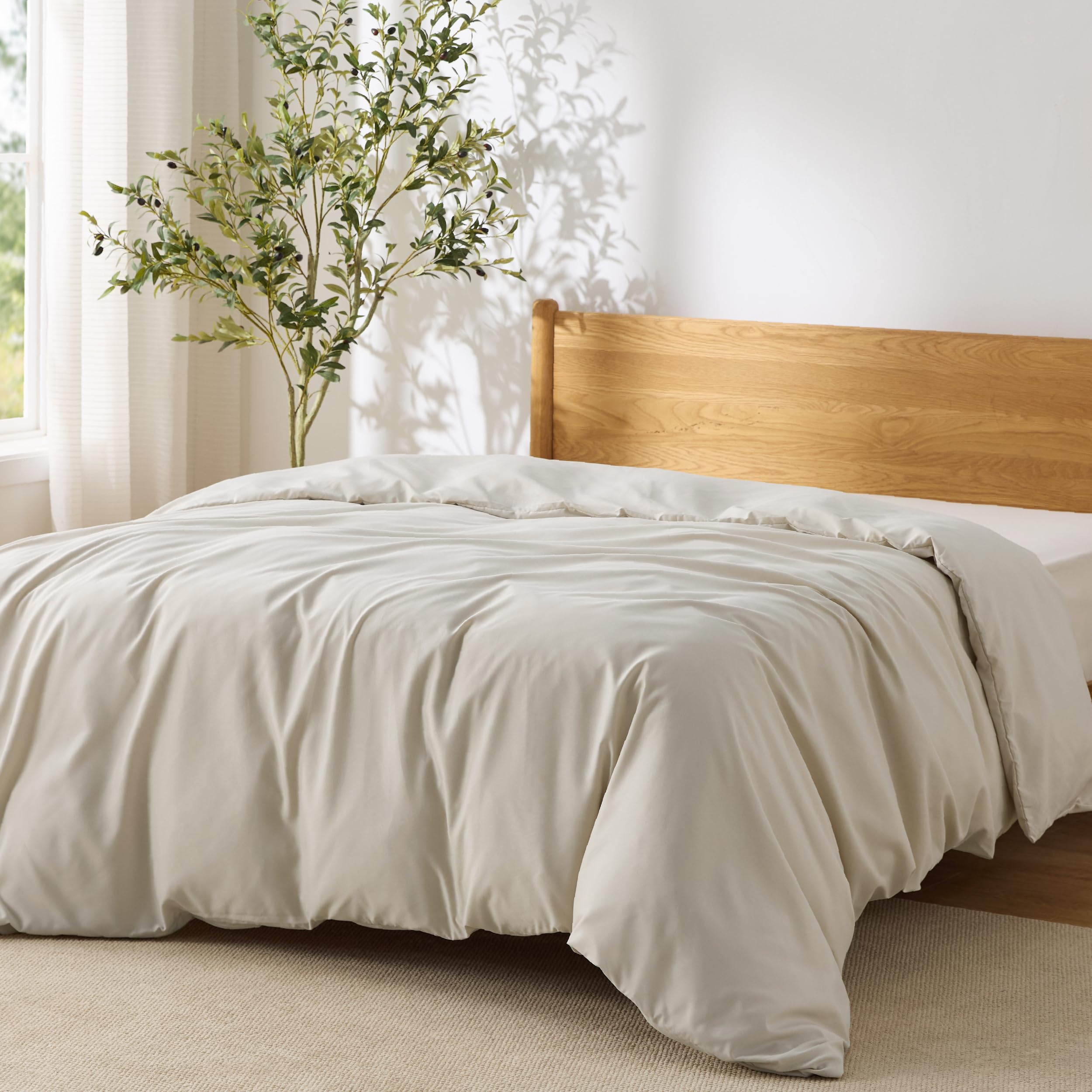 Bedsure Duvet Cover King Size, 1Pc Soft Double Brushed Bedding, Beige