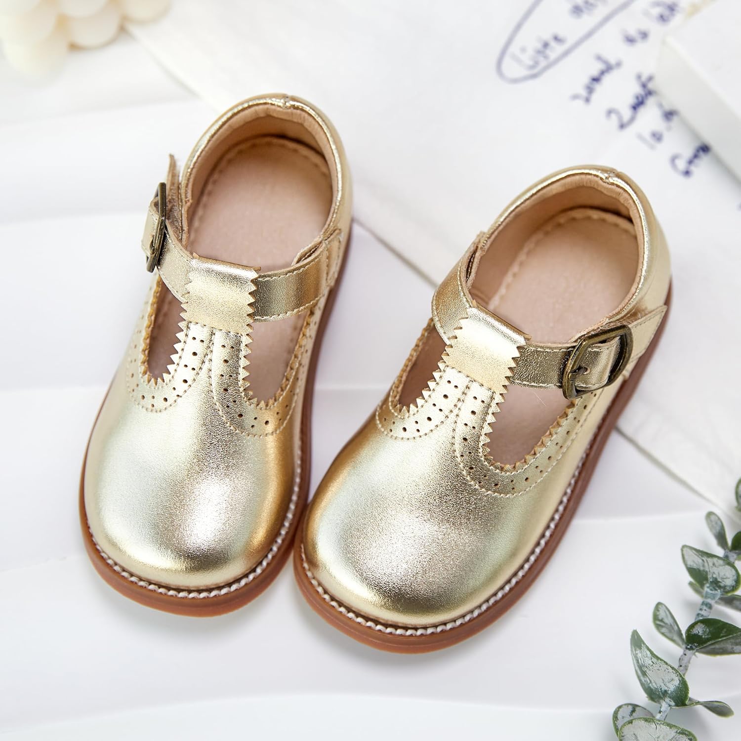 GINFIVE Toddler Little Girls Mary Janes Flats Girls Dress Shoes Kids Shoes - Image 7