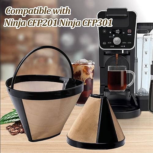 Miniatura 3 de Filtro de café, tazas K reutilizables y filtro para cafetera (para cafetera Ninja Dual Brew Coffee) 304 malla de acero inoxidable para café, 2