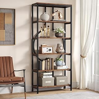 Tribesigns 70.9 Inch Industrial Bookshelf, 6-Tier Tall Etagere Bookcase ...