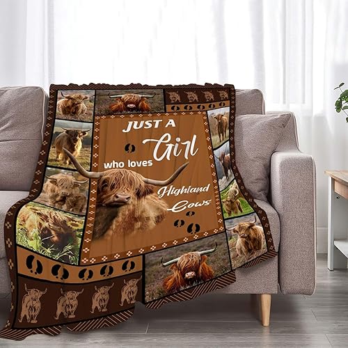 Miniatura 3 de Manta de vaca Highland, regalo para mujeres y adultos, ultra suave y acogedora, cálida y ligera, manta de vaca de las tierras altas, decoración para