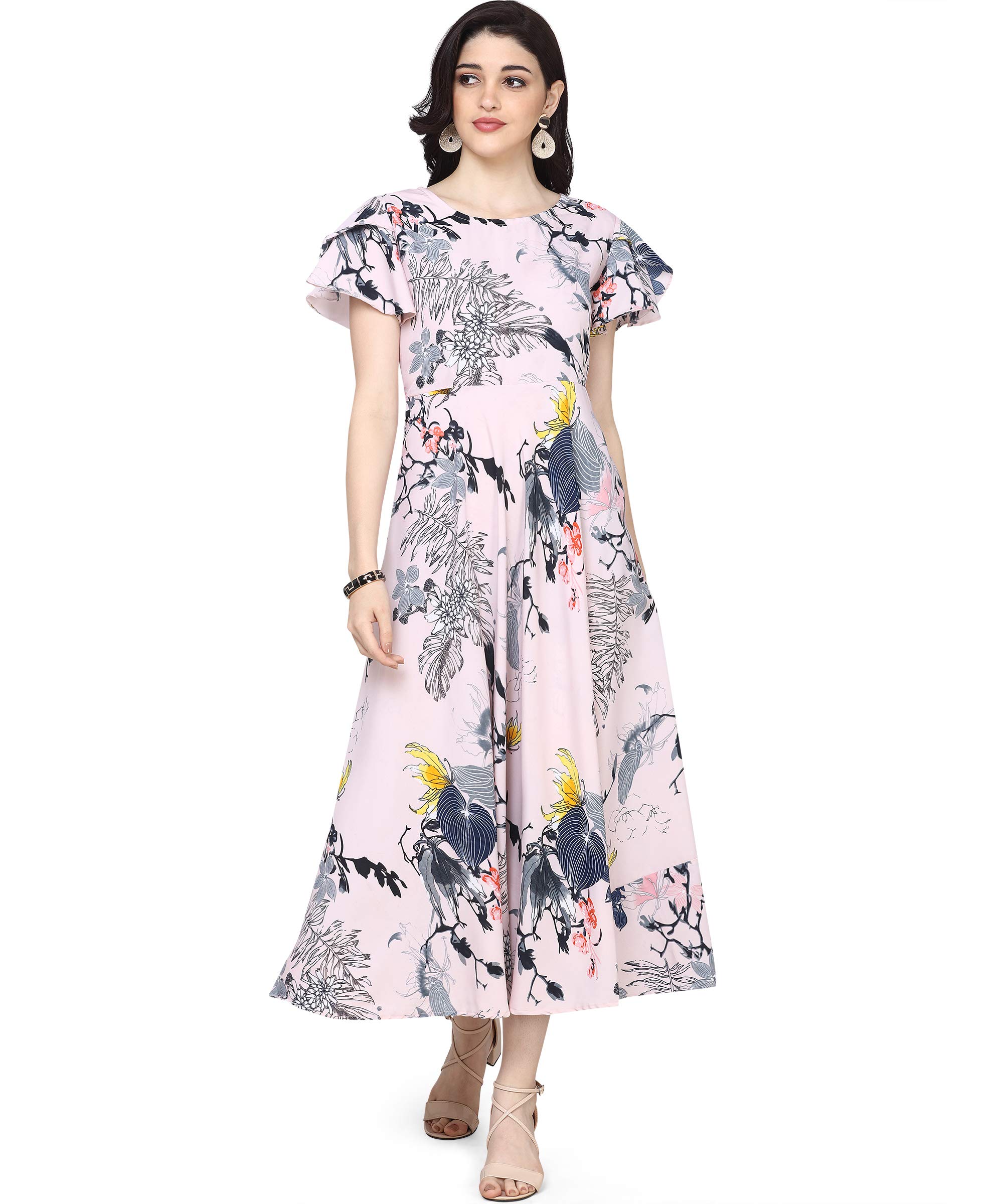 Oomph! Women's Crepe A-Line Maxi Dress - Pale Pink