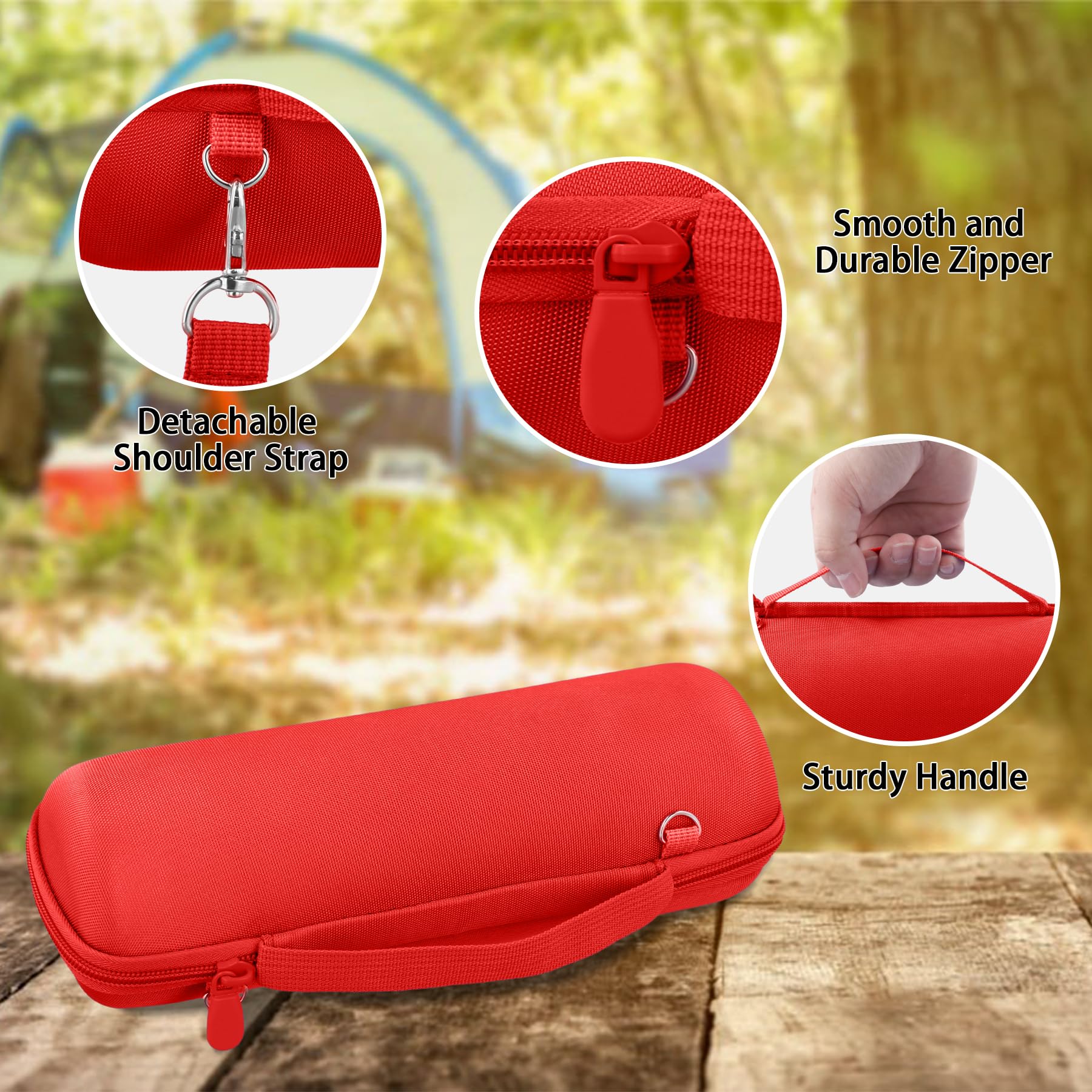 co2CREA Twardy futerał podróżny, wodoodporny zamiennik do przenośnego głośnika Bluetooth JBL Flip 7, Flip 6, FLIP 5 (czerwone etui)