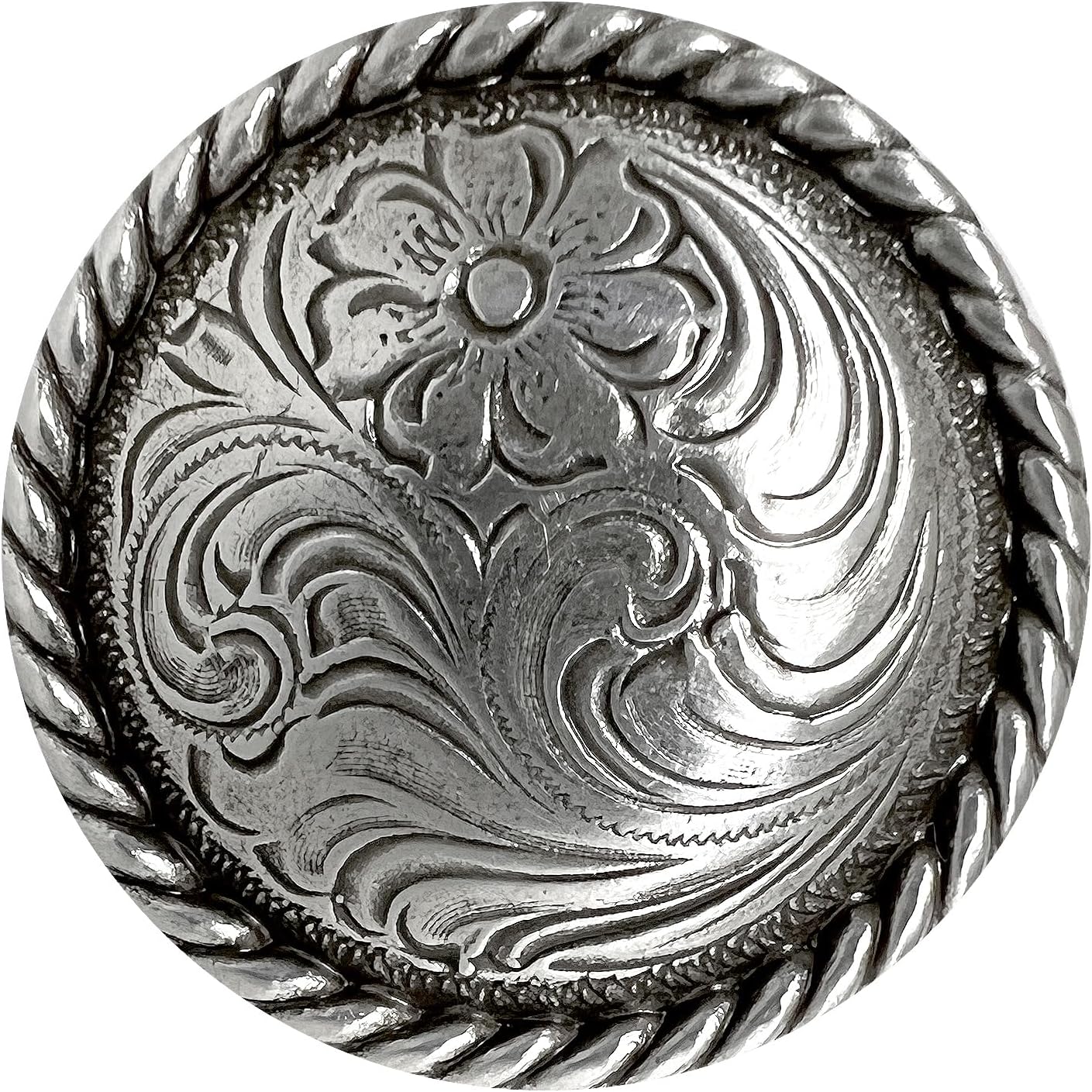 Western Saddle Headstall LeatherCraft Belt Tack 1-1/2" Antique Rope Edge Concho Screwback Conchos-Pack of 5 pcs