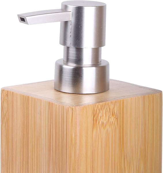 Sanilo Set di accessori per il bagno, dispenser di sapone e scopino WC, materiale di alta qualita, che attira l'attenzione in ogni bagno (Bambù Set) - 4