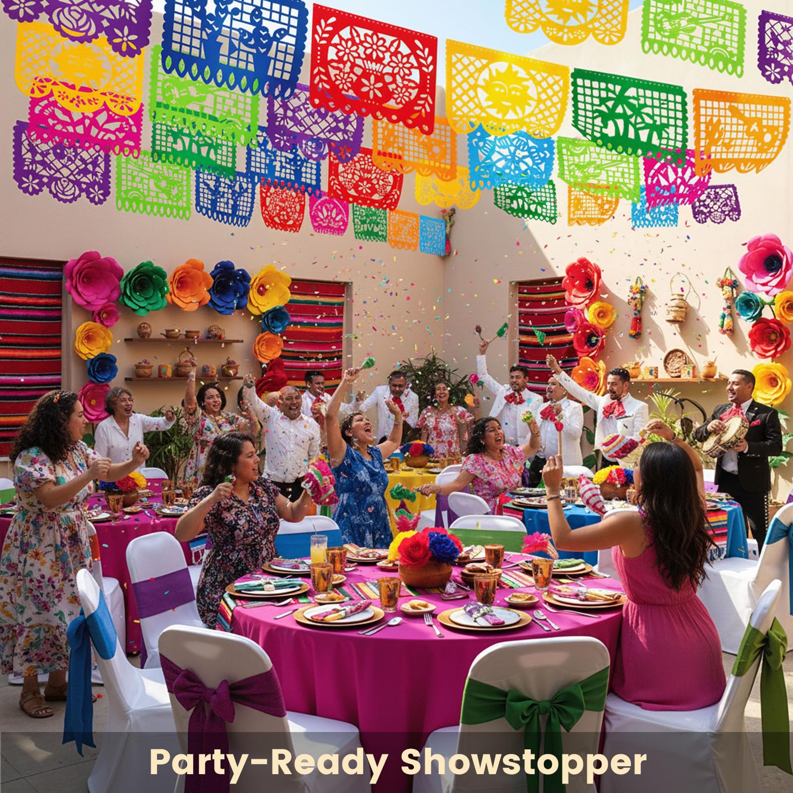 DomeStar Fiesta Bannière en plastique Décoration mexicaine
