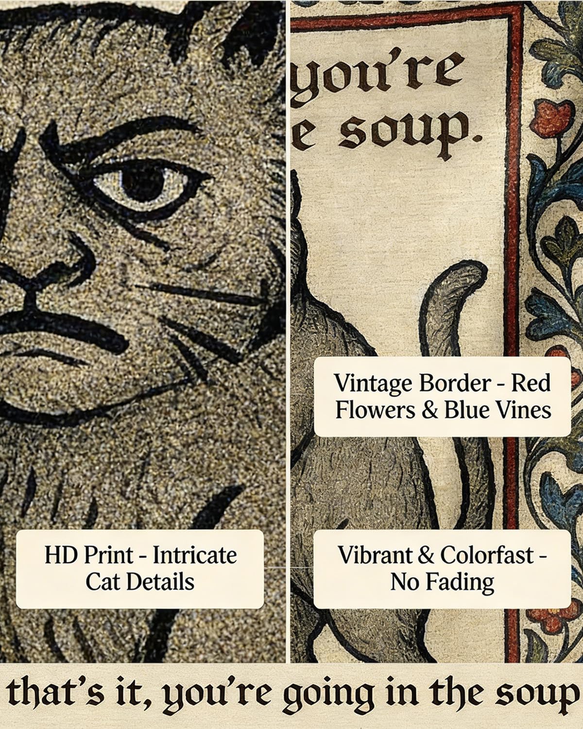 猫のタペストリー絣、縮緬 Amazon.co.jp: mevious 奇妙な中世の猫織タペストリー、ヴィンテージ猫