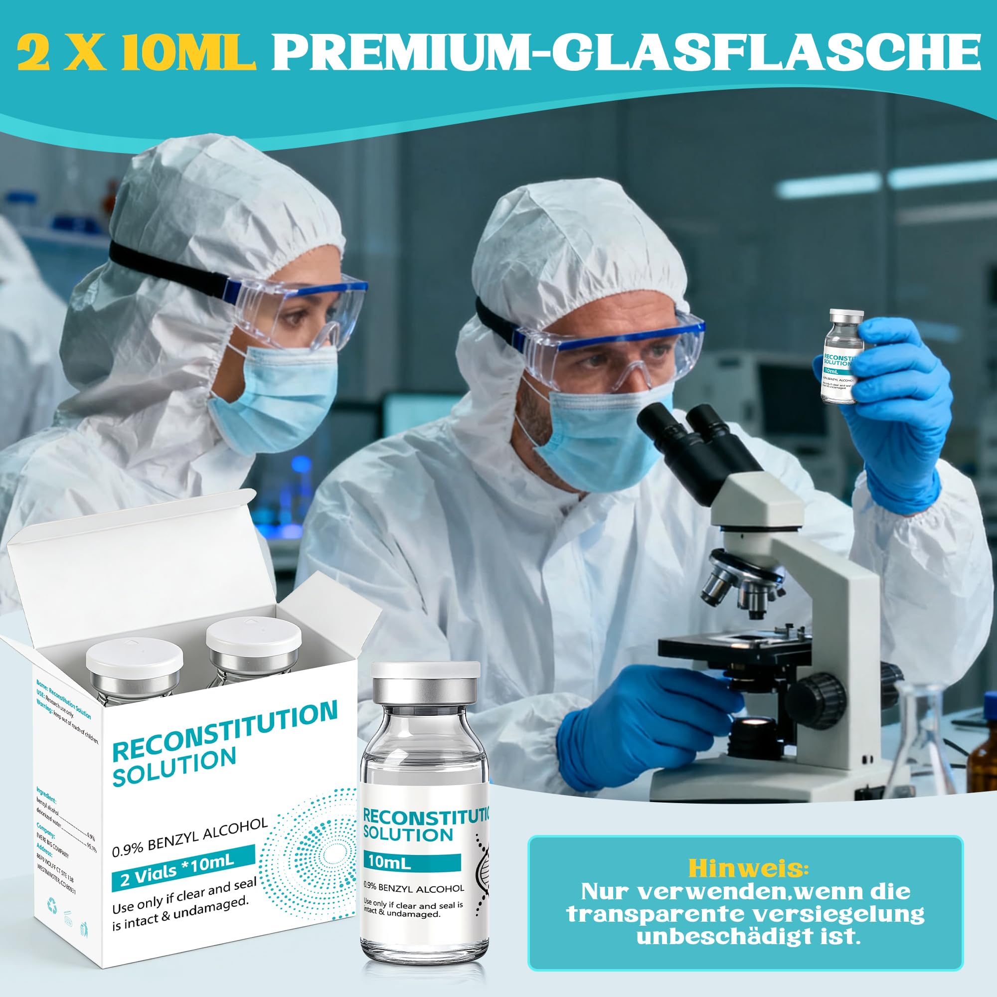 2 X 10 ML Hochwertig Verschlossene Flasche, Einzeln Verpackt