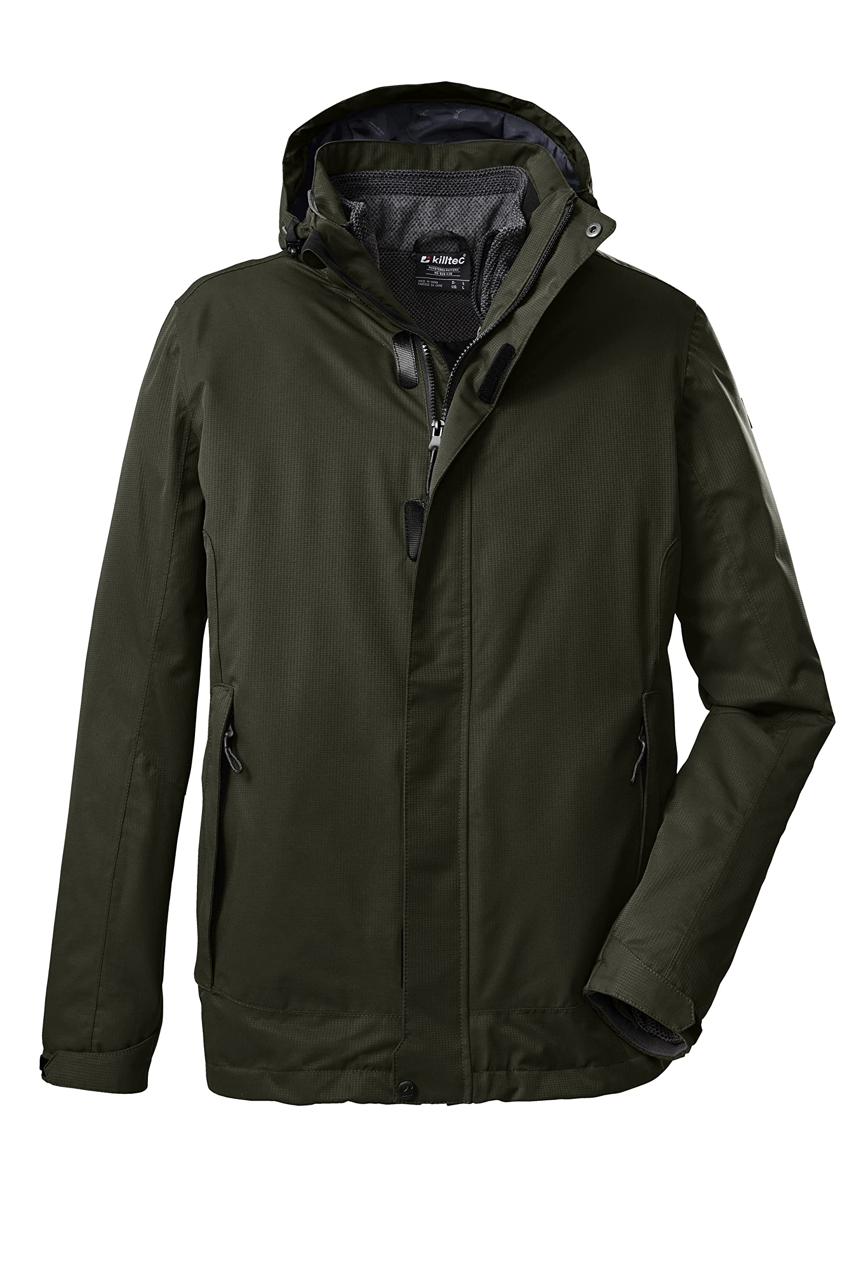 killtecMen's 3-in-1 Functional Outdoor Hood and Zip-up Fleece Jacket