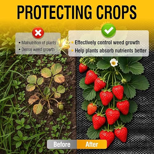 Miniatura 4 de Tela de barrera de malezas de 3 pies x 100 pies, resistente, tela geotextil tejida para cama de flores, cubierta de suelo de tela para entrada (3.2
