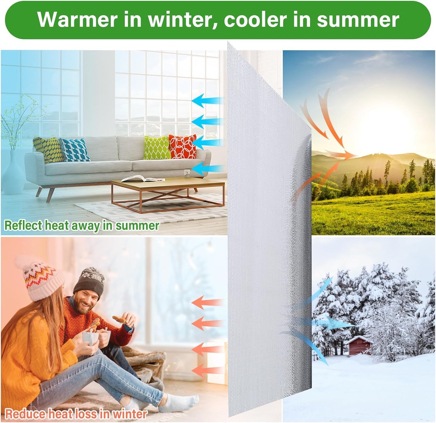 INSULATION MARKETPLACE - 16" x50ft Bubble Core Double Reflective Insulation roll, Thermal Shield, Duct, Garage, Wall, Attic, Pole Barn, Shed, Metal Building, RV Window Insulation, Foil / Foil