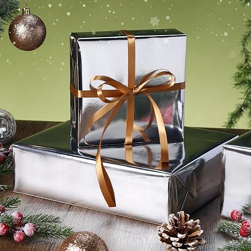 Miniatura 12 de LaRibbons Papel de regalo metálico negro, rollo de papel de color sólido, 17 pulgadas x 40 pies (56.6 pies cuadrados), rollos de papel de regalo