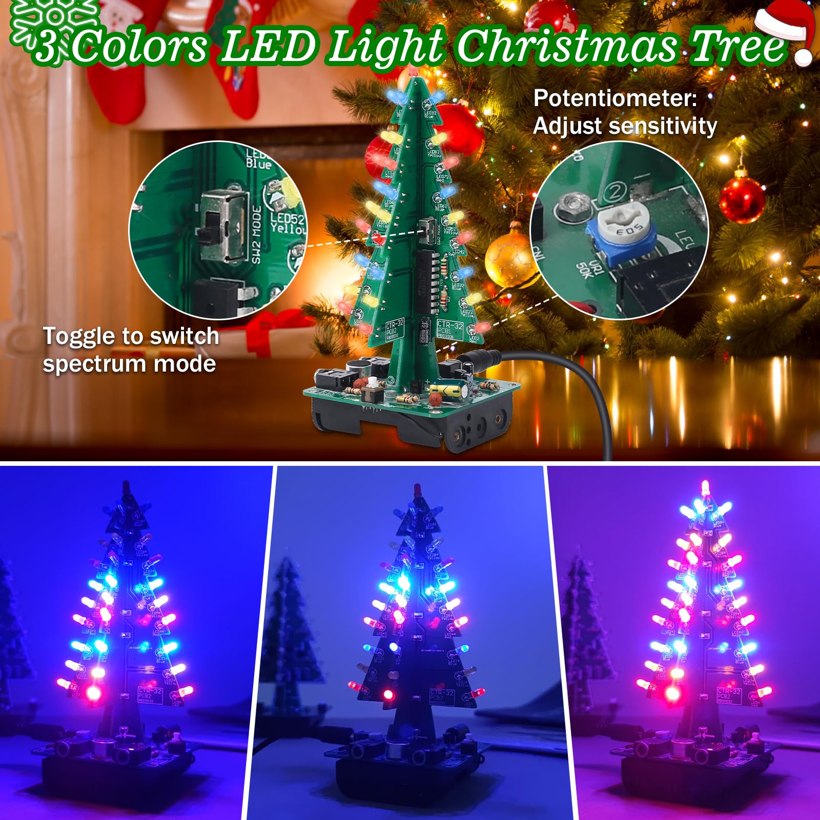 Snapklik.co : Christas Tree Soldering Kit, Icstation 3D Xas Tree Soldering Project Bluetooth - View #8
