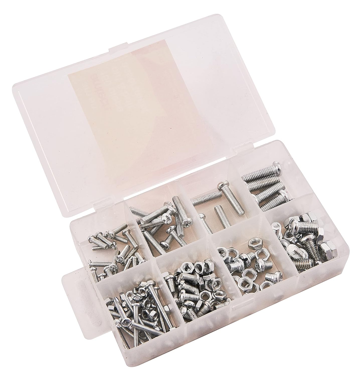 Amtech Nuts and Bolts Set - DIY at Home, Secure Fastening for Wood, Metal, Stubs, and More, Easy to Use, Includes Convenient Storage Box (150 Piece)