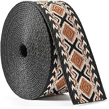 SHEING Heavy Cotton Webbing 1.5 Inch 2 Inch Webbing Strap for Bag Straps, Outdoors Indoors Arts and Crafts, High Density Webbing with Jacquard Embroidery Pattern