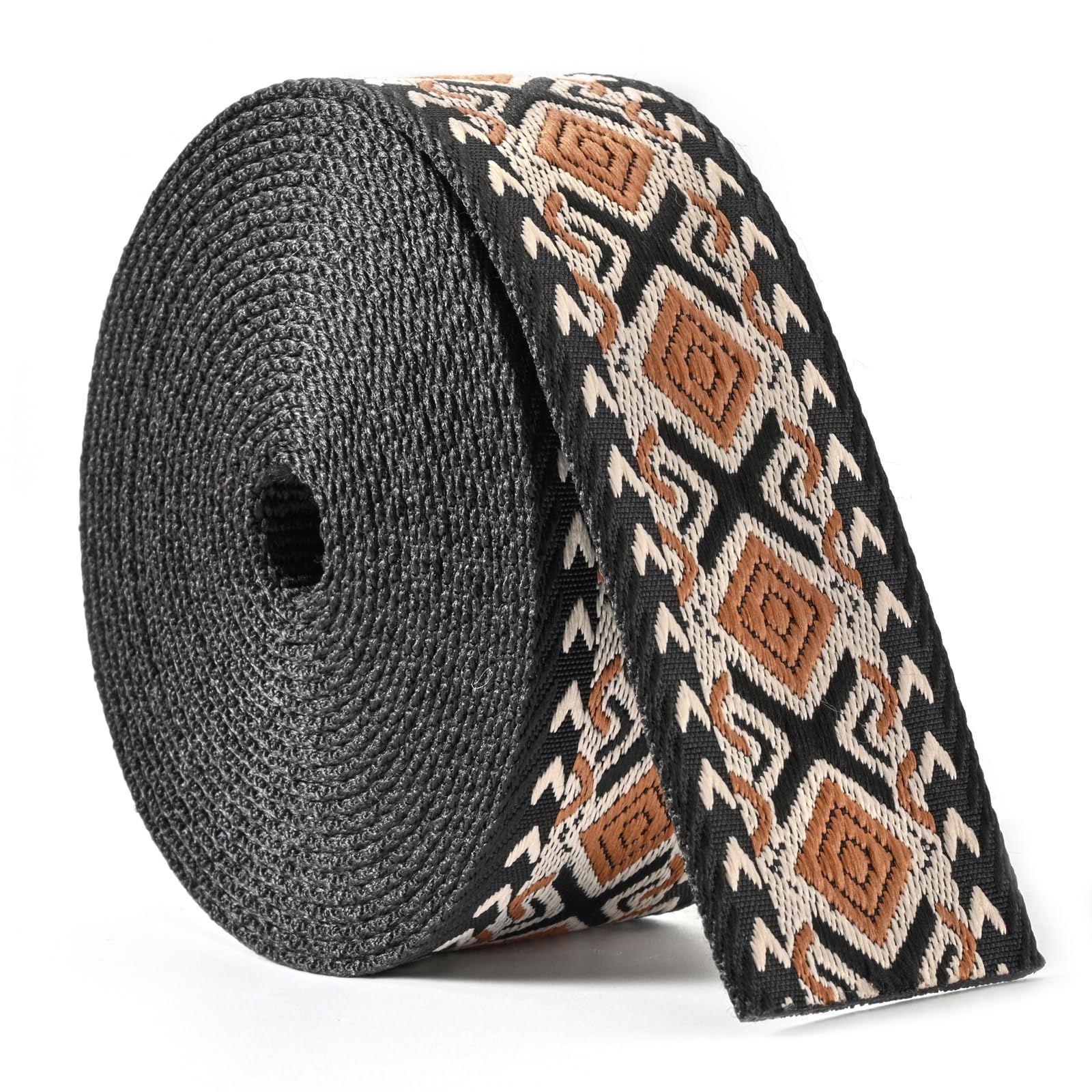 SHEING Heavy Cotton Webbing 1.5 Inch 2 Inch Webbing Strap for Bag Straps, Outdoors Indoors Arts and Crafts, High Density Webbing with Jacquard