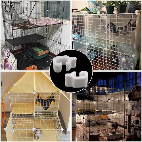 Miniatura 7 de ITROLLE 10 piezas de cerradura para corralito de mascotas perno de jaula para mascotas color blanco