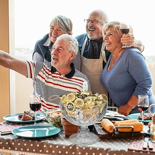 Miniatura 8 de Tenare 504 calcomanías negras y doradas para fiesta de cumpleaños, calcomanías de "Cheers to Lab", mini envoltorios de dulces de chocolate para