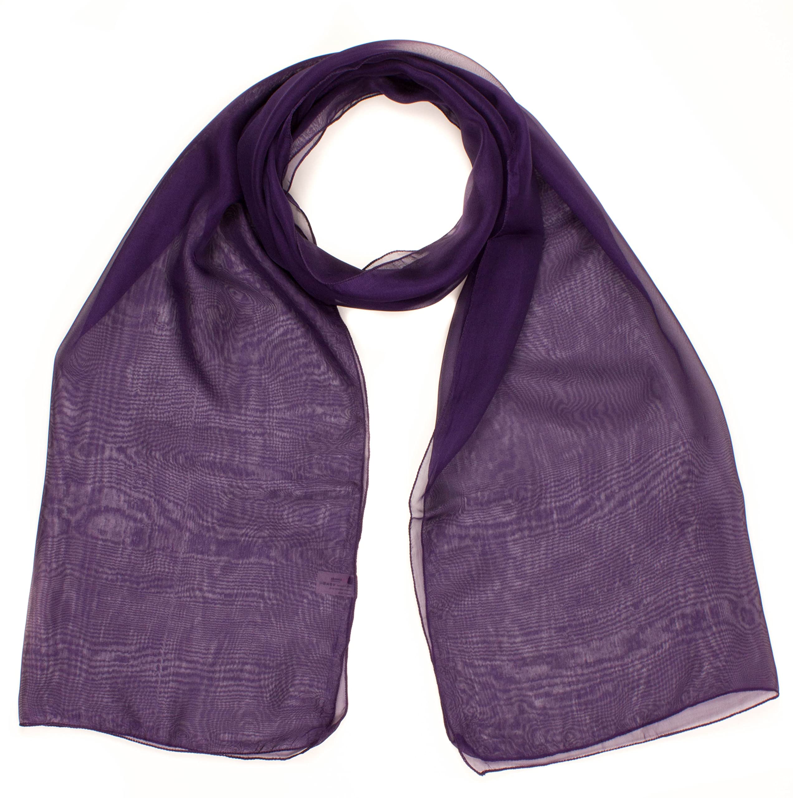 Mytoptrendz® - Plain Scarf Women Lightweight Chiffon Scarves Neck Scarf For Ladies Sheer Wraps for Women Girls Brides Bridesmaids Shawl (Purple)