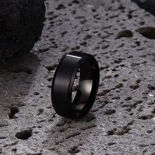 Miniatura 8 de Jstyle Anillos de acero inoxidable para hombres anillo de boda Cool Simple Band de 0315in de ancho 3 piezas A Set Acero inoxidable