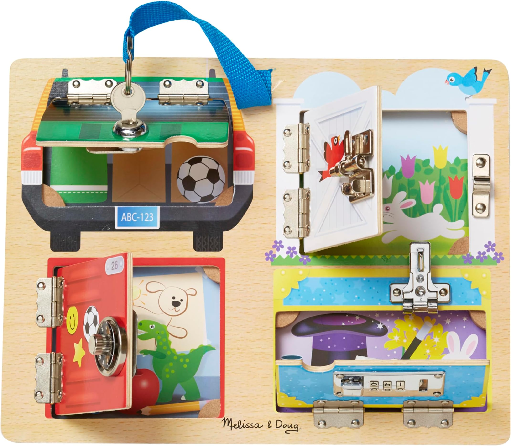 Locks and Latches Board Wooden Educational Toy