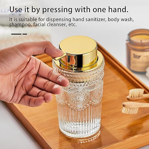 Miniatura 4 de Dispensador de jabón de manos espumoso, soporte de jabón de espuma de vidrio, dispensador de loción recargable (L-Clear-Foaming)