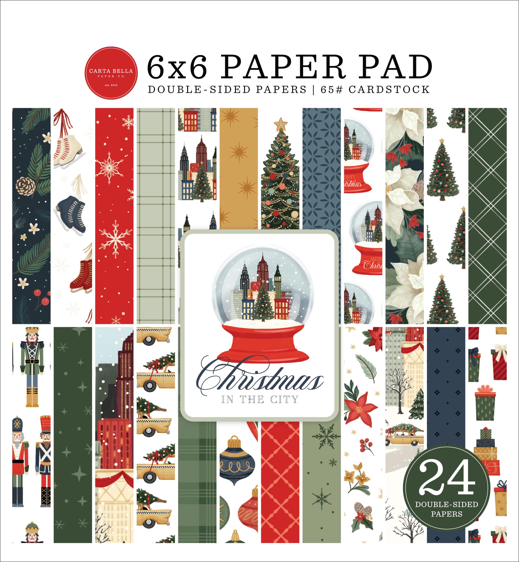 Bloc de papier Echo Park 15x15 cm multicolore pour décorations de Noël - 3