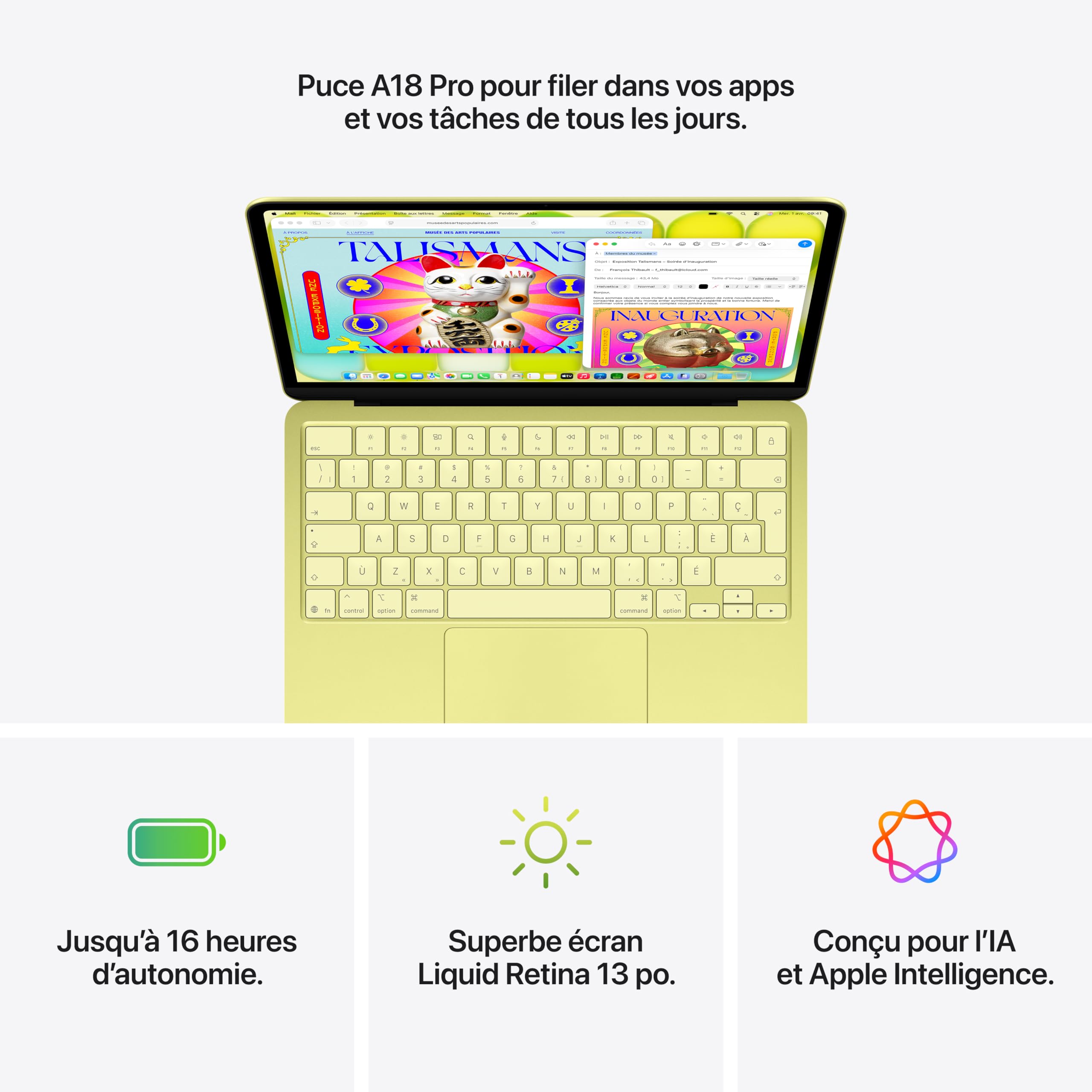 Apple 2026 MacBook Neo 13-inch Laptop with Apple A18 Pro chip (6‑core CPU and 5‑core GPU, 8GB Unified Memory, 256GB) - Blush - French Keyboard - 5