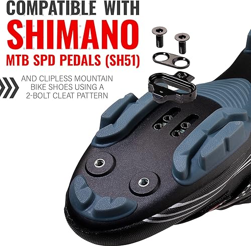 Miniatura 2 de PRO Bike Tool Tacos de repuesto para bicicleta sin placas de tacos  Compatible con pedales Shimano MTB SPD (SH51) para hombres y mujeres zapatos de