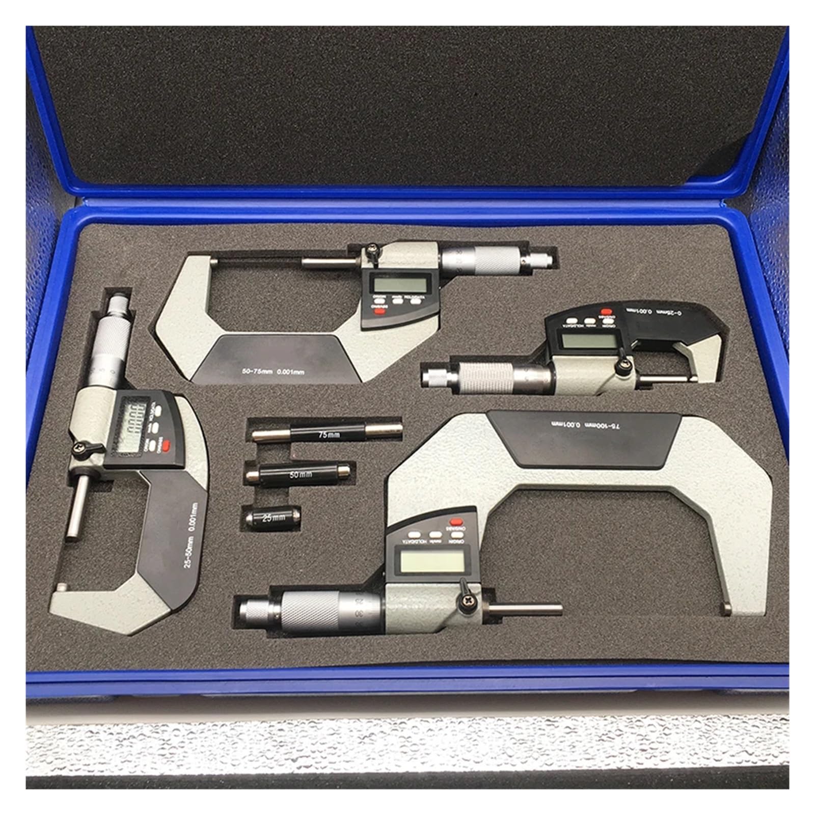 Suwmiarki cyfrowe, 0-25mm Elektroniczny Zewnętrzny 0,001mm Cyfrowy Mikrometr Miernik Mikrometr Narzędzie Pomiarowe