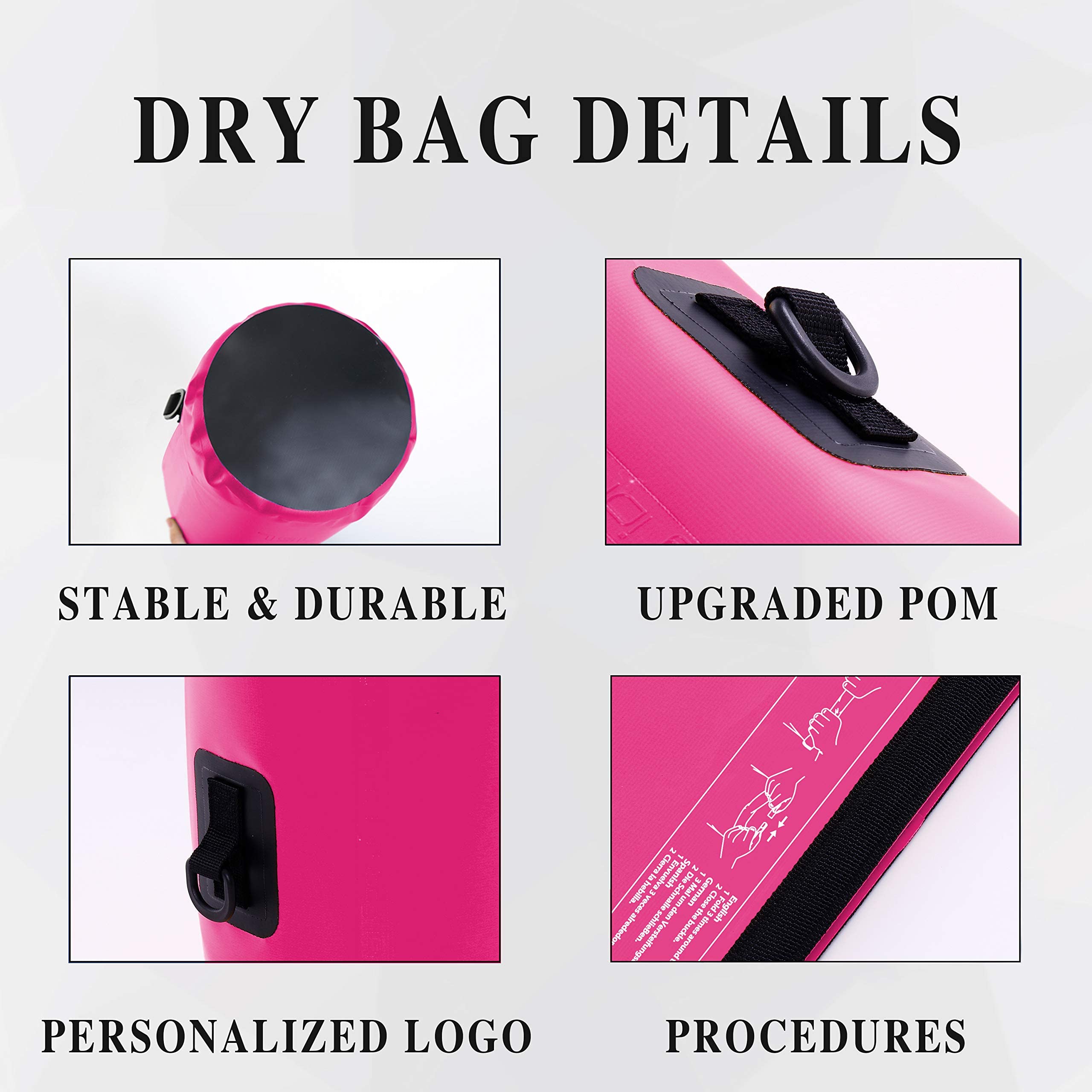 IDRYBAG Sacca Impermeabile per Kayak Impermeabili 2L/5L/10L/15L/20L/30L/40L, Sacchetto Impermeabile Piccolo che Galleggia, Sacca Impermeabile per Paddleboarding e Viaggi