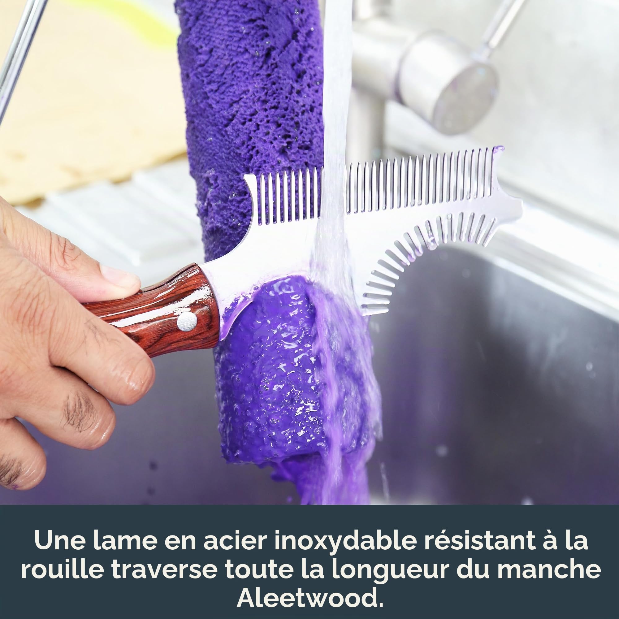 Axus Decor Stego Rouleau de peinture 6 en 1 pour rouleau de peinture tout-en-un Outil de nettoyage pour rouleaux de peinture et pinceaux, lame en acier inoxydable, 3 grattoirs à rouleaux, peigne